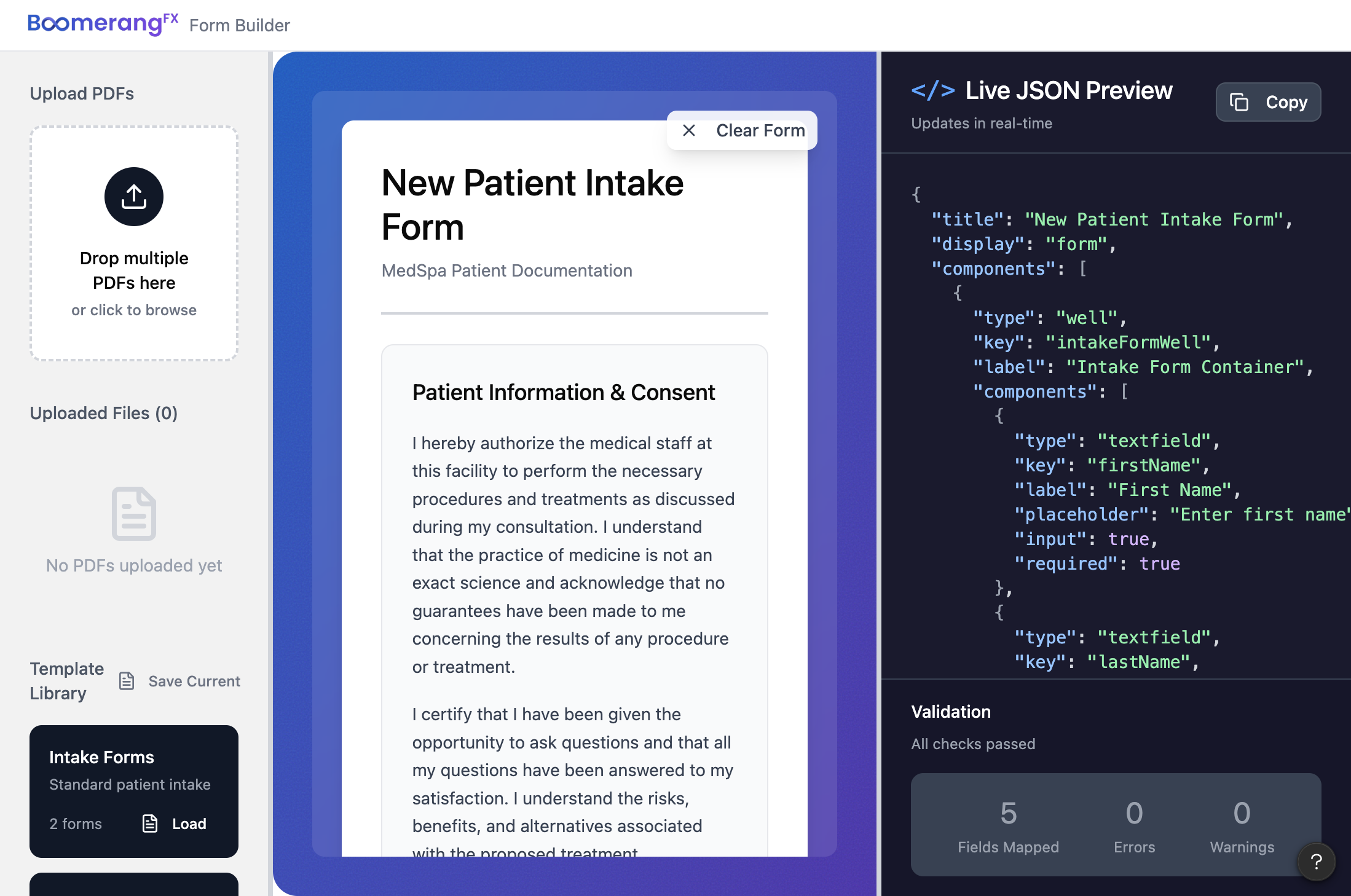 Form builder UI overview